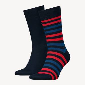 Tommy Hilfiger 2-Pack Stripe Moški Nogavice Rdeča | TH269TZB