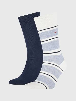 Tommy Hilfiger 2-Pack Stripe Rugby Moški Nogavice Modra | TH947JEM