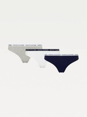 Tommy Hilfiger 3-Pack Recycled Cotton Thongs Ženske Spodnje Perilo Rjav | TH164GLX