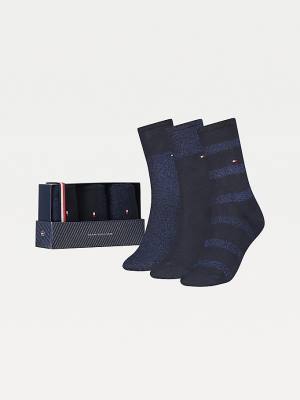 Tommy Hilfiger 3-Pack Sparkle Gift Box Ženske Nogavice Modra | TH187ESH