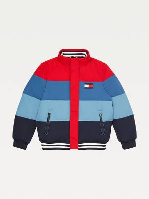 Tommy Hilfiger Adaptive Colour-Blocked Quilted Regatta Fantje Jakne Modra | TH453MIK