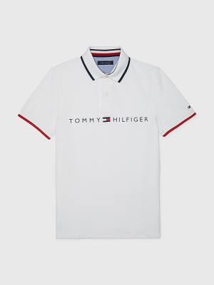 Tommy Hilfiger Adaptive Contrast Moški Polo Majica Bela | TH329PVL