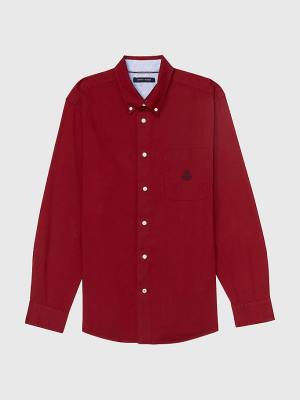 Tommy Hilfiger Adaptive Custom Fit Oxford Moški Srajce Rdeča | TH203SJV