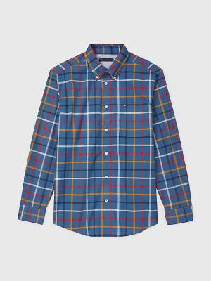 Tommy Hilfiger Adaptive Custom Fit Windowpane Check Moški Srajce Modra | TH564MTR