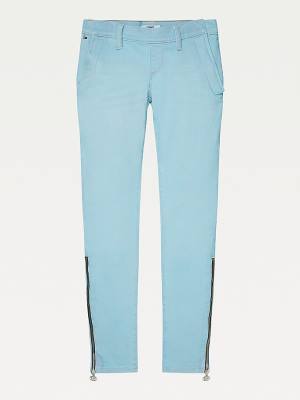 Tommy Hilfiger Adaptive Denim-Style Leggings Ženske Hlače Modra | TH905FAE