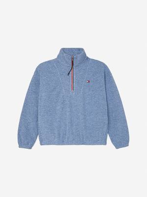 Tommy Hilfiger Adaptive Half Zip Popover Ženske Pulover Modra | TH782SLQ