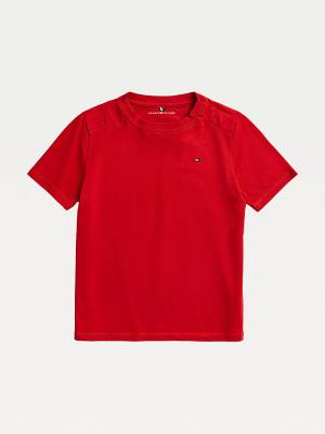 Tommy Hilfiger Adaptive Pure Cotton Fantje Majice Rdeča | TH856RXM