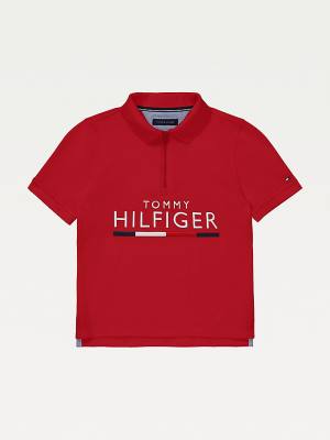 Tommy Hilfiger Adaptive Pure Cotton Polo Fantje Majice Rdeča | TH539ZAJ