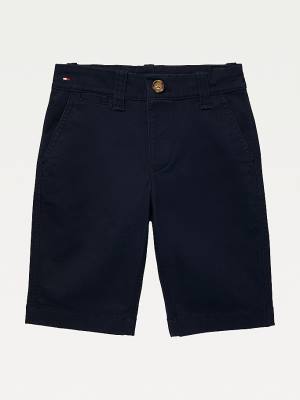 Tommy Hilfiger Adaptive Seated Fit Flat Front Shorts Fantje Hlače Modra | TH130WSX