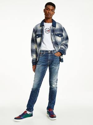 Tommy Hilfiger Austin Slim Tapered Distressed Moški Kavbojke Denim | TH324NXQ