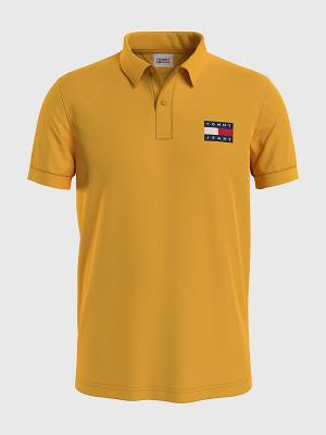 Tommy Hilfiger Badge Lightweight Regular Fit Moški Polo Majica Rumena | TH421ZXU