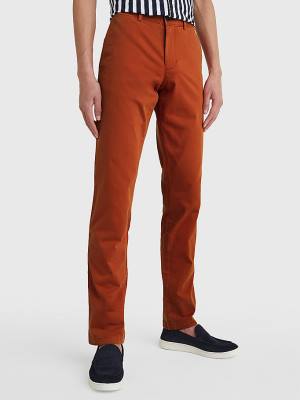 Tommy Hilfiger Bleecker Satin Slim Fit Chinos Moški Hlače Rdeča | TH902SME