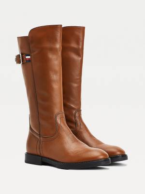 Tommy Hilfiger Calf Leather Dekleta Škornji Rjav | TH574OVD