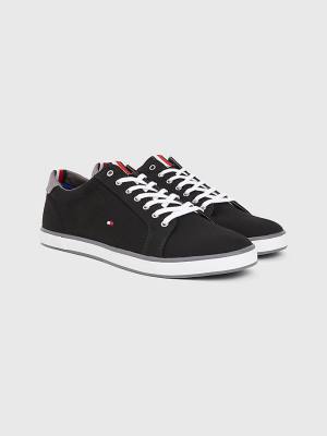 Tommy Hilfiger Canvas Lace Up Moški Superge Črna | TH653ZLB