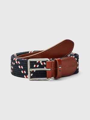 Tommy Hilfiger Casual Leather Essential Elasticated Moški Pas Za Hlače Modra | TH605AQT