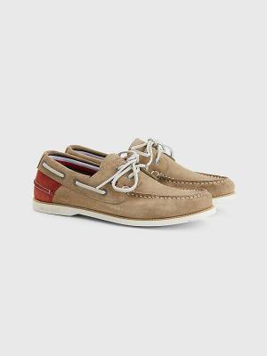 Tommy Hilfiger Classic Suede Boat Moški Casual Čevlji Rjav | TH094MLE