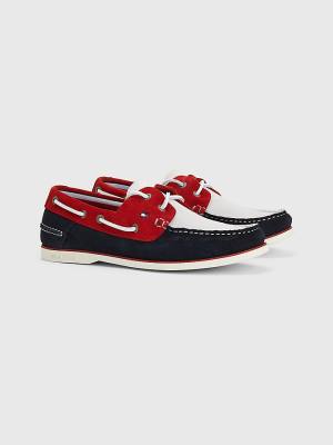 Tommy Hilfiger Classic Suede Boat Moški Casual Čevlji Modra | TH476QSV