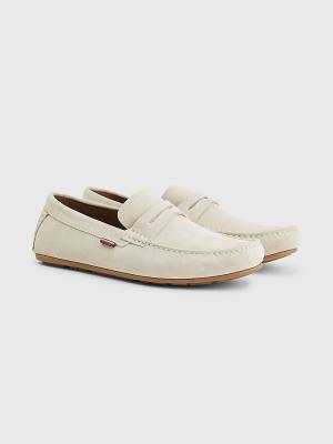 Tommy Hilfiger Classic Suede Driving Moški Casual Čevlji Bež | TH586GDX