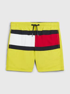 Tommy Hilfiger Colour-Blocked Mid Length Shorts Fantje Kopalke Rumena | TH132BMI