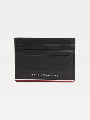 Tommy Hilfiger Commuter Leather Card Holder Moški Denarnice Črna | TH328HBM