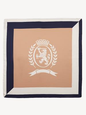 Tommy Hilfiger Crest Silk Square Moški Šal Bež | TH972QHO