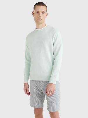 Tommy Hilfiger Crew Neck Jumper Moški Puloverji Zelena | TH132TKW