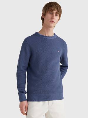 Tommy Hilfiger Crew Neck Jumper Moški Puloverji Modra | TH137RTV