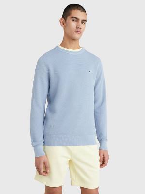 Tommy Hilfiger Crew Neck Jumper Moški Puloverji Modra | TH430MAS