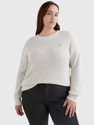 Tommy Hilfiger Curve Alpaca Wool Relaxed Fit Jumper Ženske Puloverji Siva | TH240QJH