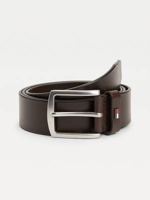 Tommy Hilfiger Denton Organic Leather Moški Pas Za Hlače Rjav | TH392PQX