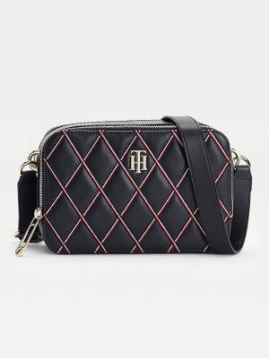 Tommy Hilfiger Diamond Quilted Monogram Camera Ženske Torbice Modra | TH693FZG