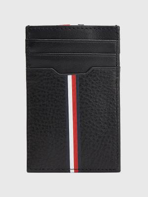 Tommy Hilfiger Downtown Vertical Leather Cardholder Moški Denarnice Črna | TH635JDT