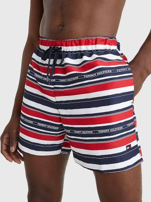 Tommy Hilfiger Drawstring Mid Length Shorts Moški Kopalke Modra | TH219YWX