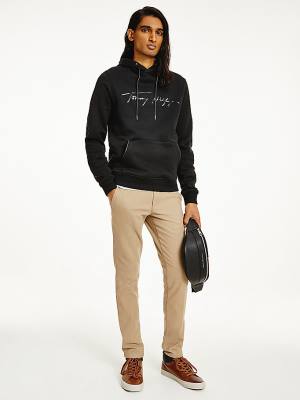 Tommy Hilfiger Elevated TH Signature Moški Pulover s kapuco Črna | TH950CJW