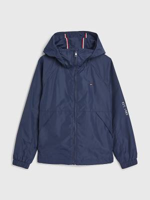 Tommy Hilfiger Essential Hooded Fantje Jakne Modra | TH781QYM