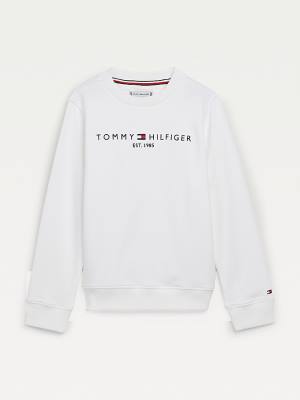 Tommy Hilfiger Essential Logo Dekleta Pulover Bela | TH361HJC