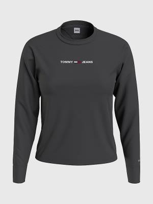 Tommy Hilfiger Essential Long Sleeve Ženske Majice Črna | TH581QOA