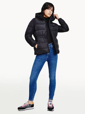 Tommy Hilfiger Essential Recycled Hooded Down Puffer Ženske Jakne Črna | TH529NUY