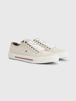 Tommy Hilfiger Essential Signature Canvas Moški Superge Bež | TH432LHT