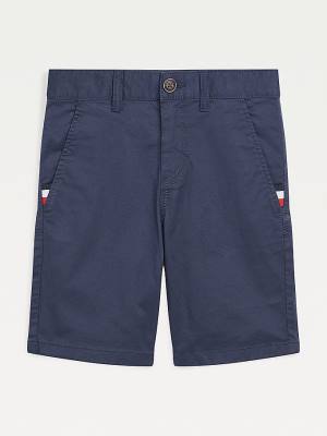 Tommy Hilfiger Essential TH Flex Chino Shorts Fantje Hlače Modra | TH746RIN