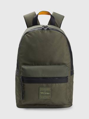 Tommy Hilfiger Flag Jacquard Backpack Moški Torbice Zelena | TH631TGS