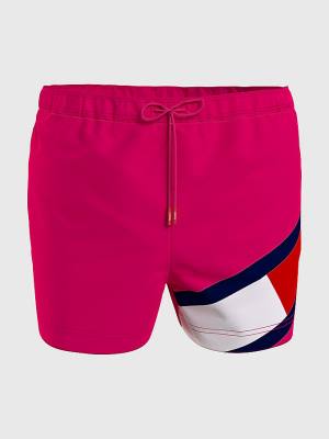 Tommy Hilfiger Flag Mid Length Drawstring Shorts Moški Kopalke Roza | TH942EGW