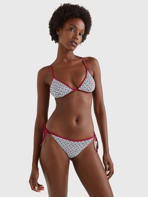 Tommy Hilfiger Flag Side Tie Bikini Bottoms Ženske Kopalke Bela | TH524PMG