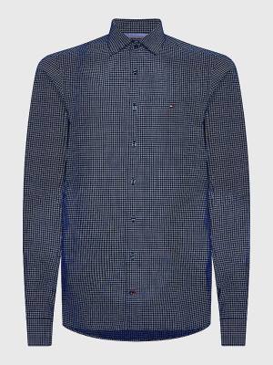 Tommy Hilfiger Geometric Print Slim Fit Moški Srajce Modra | TH645OWN