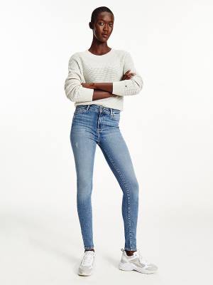 Tommy Hilfiger Harlem High Rise Super Skinny Ženske Kavbojke Denim | TH574OIY