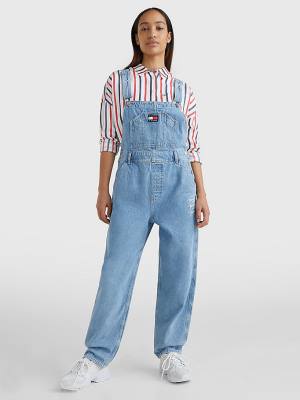 Tommy Hilfiger Hemp Denim Dungarees Ženske Kavbojke Denim | TH256YUX