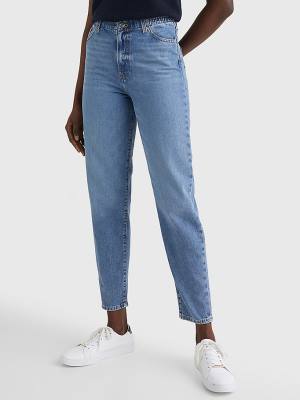 Tommy Hilfiger High Rise Relaxed Mom Tapered Elasticated Waist Ženske Kavbojke Denim | TH859MKB