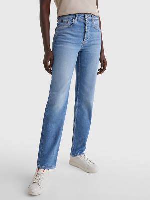 Tommy Hilfiger High Rise Straight Faded Ženske Kavbojke Denim | TH245AKL