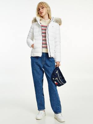 Tommy Hilfiger Hooded Down Ženske Jakne Bela | TH721KZP