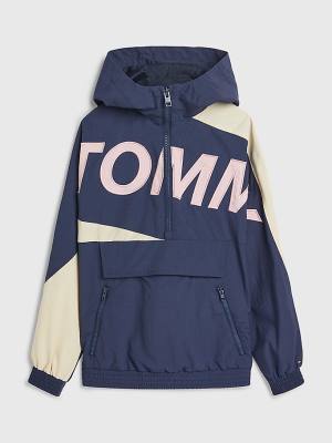 Tommy Hilfiger Hooded Logo Chicago Windbreaker Dekleta Jakne Modra | TH942SPH